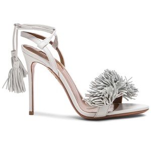 Aquazurra Wild Thing Leather Heels- White